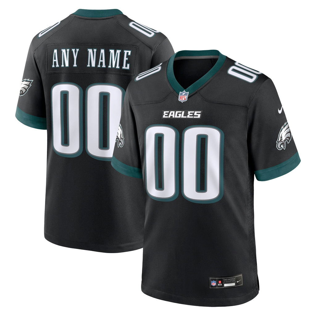 Philadelphia Eagles Black Alternate Custom Game Football Jersey