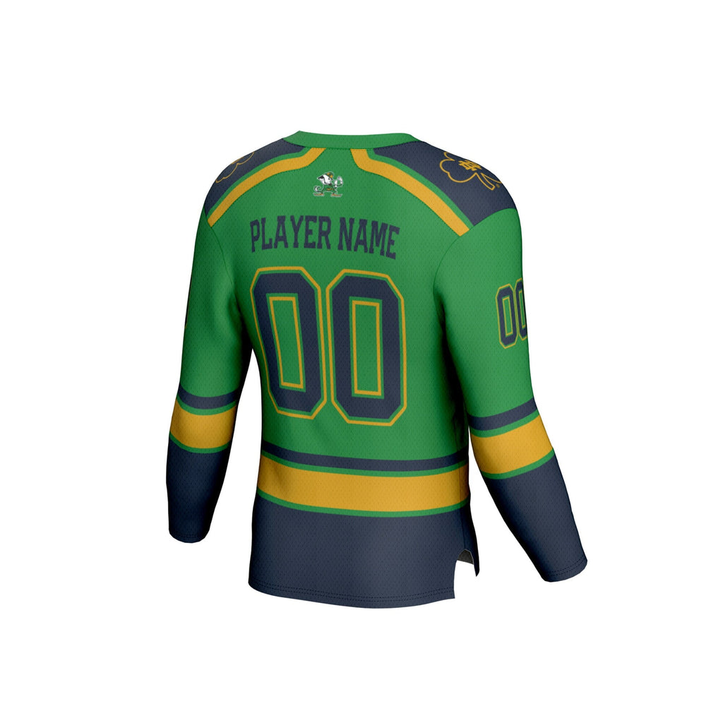 Notre Dame Fighting Irish Lightweight Hockey NIL Pick-a-Player Fashion Jersey - Green