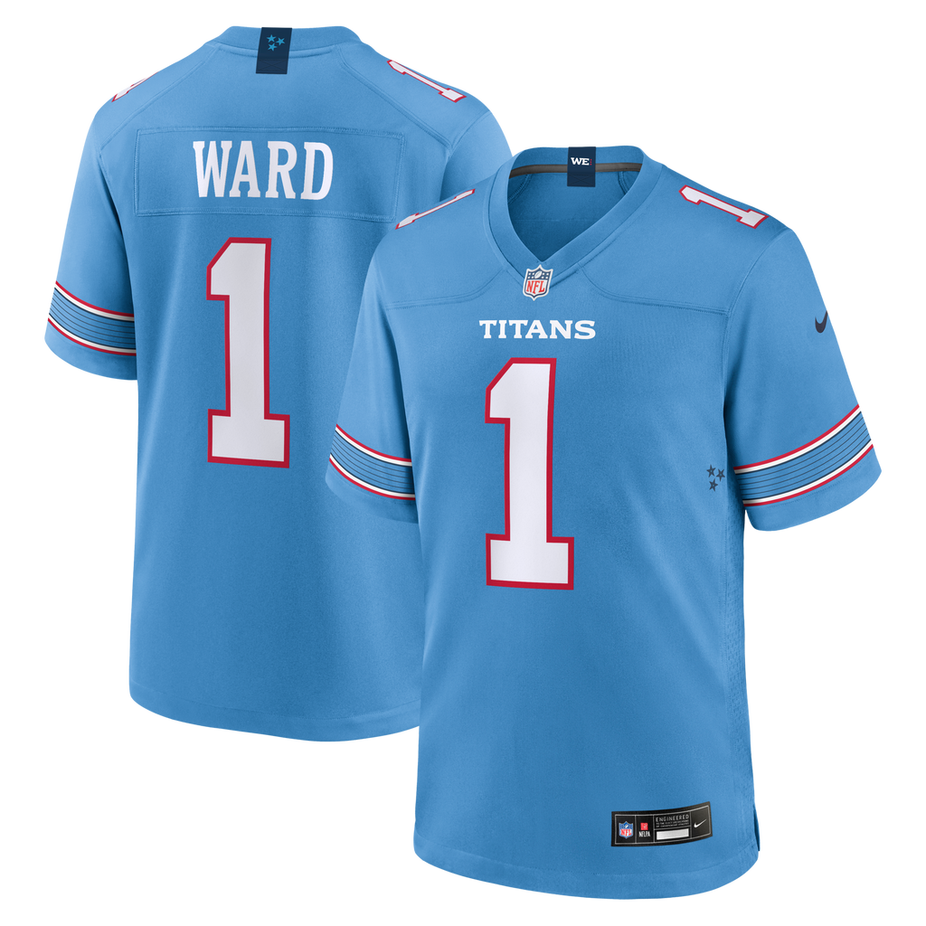Tennessee Titans Cameron Ward Light Blue Game Football Jersey