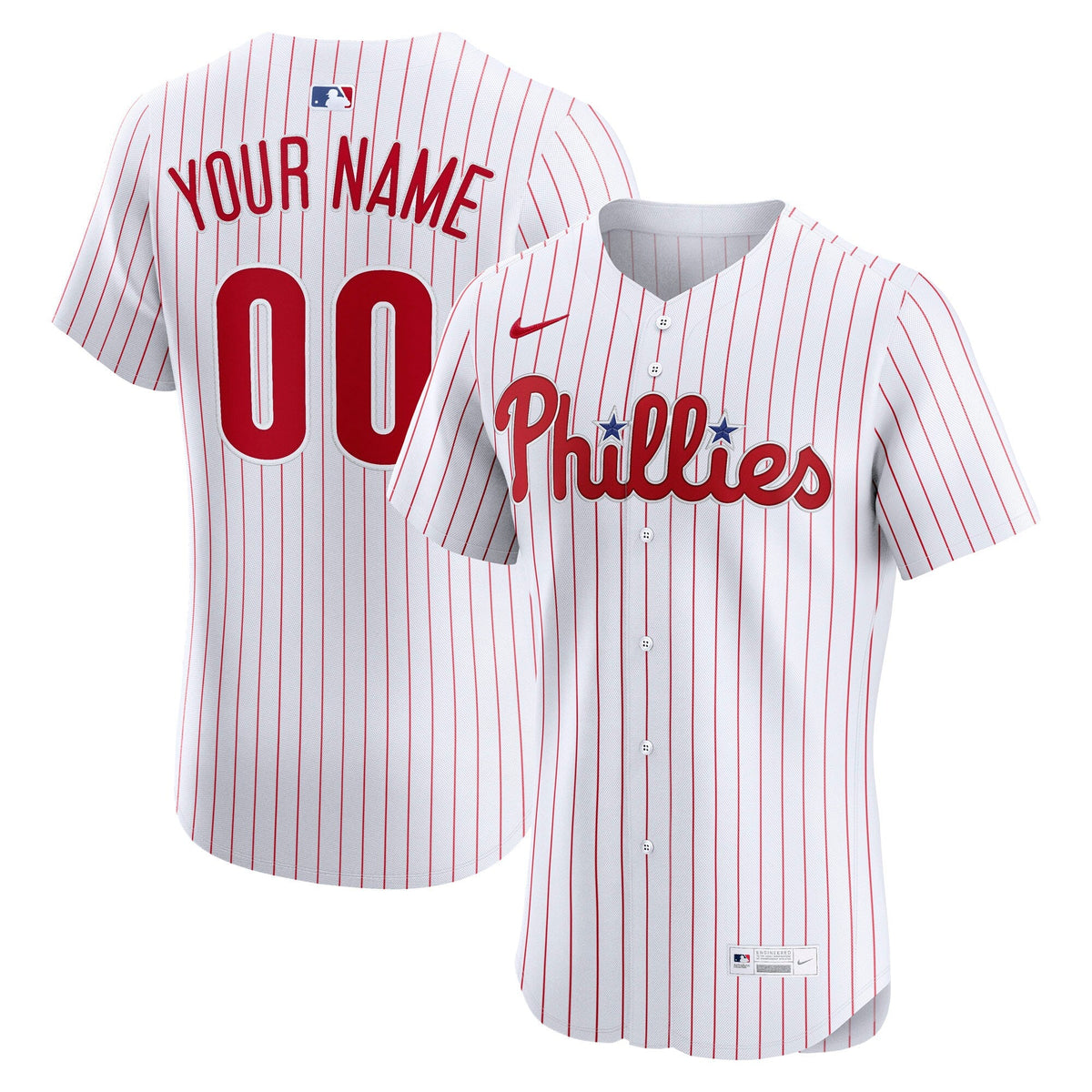 Philadelphia Phillies White Home Elite Custom Baseball Jersey