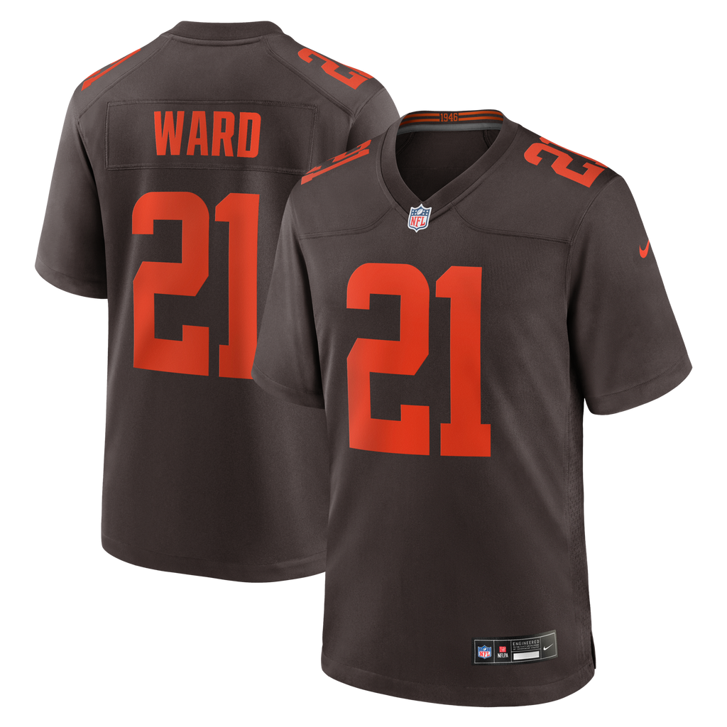 Cleveland Browns Denzel Ward Brown Alpha Dawg Game Football Jersey