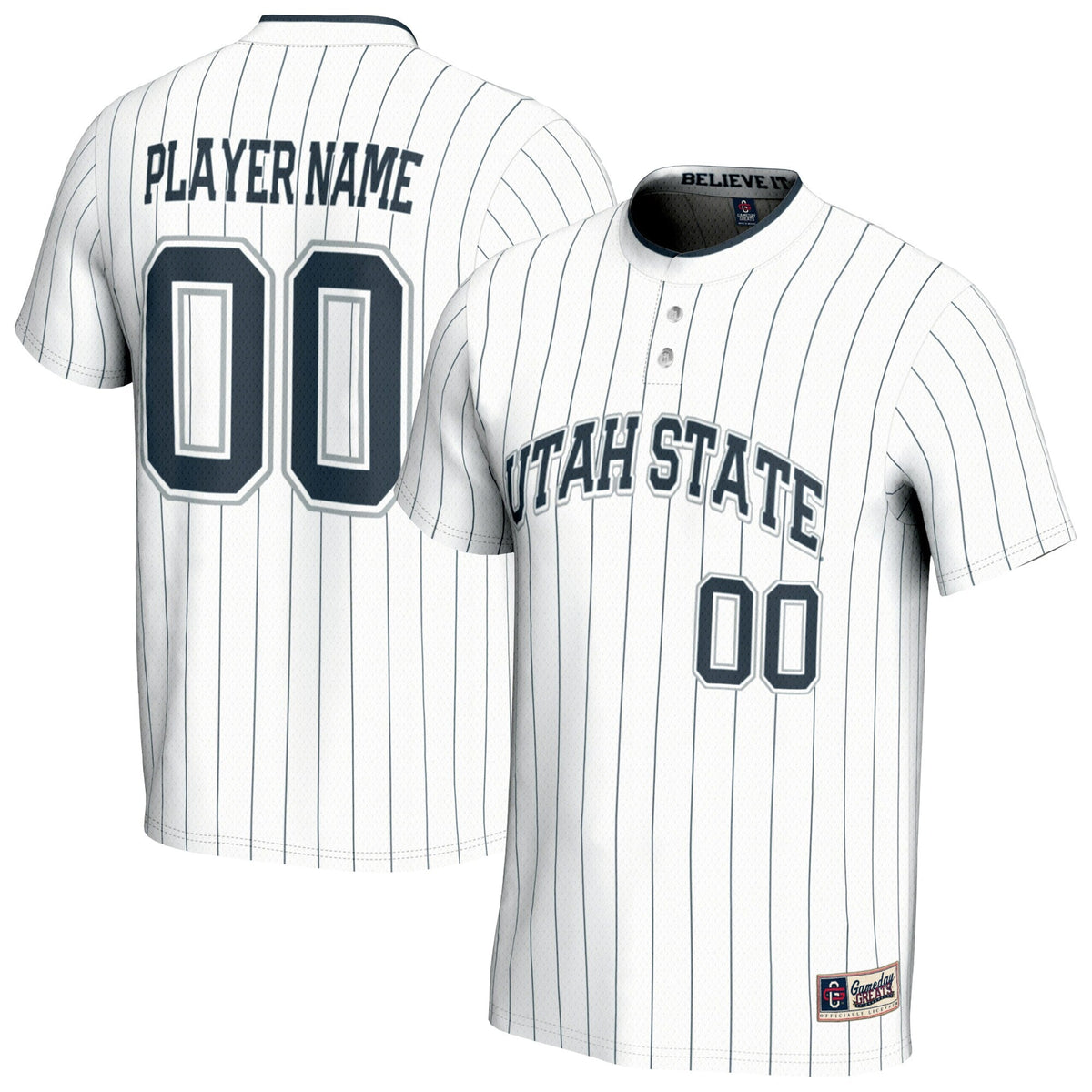 Utah State Aggies NIL Pick-A-Player Lightweight Softball Fashion Jersey - White