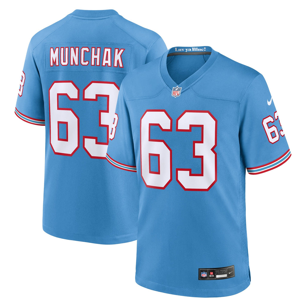 Tennessee Titans Mike Munchak Light Blue Retired Player Alternate Game Football Jersey