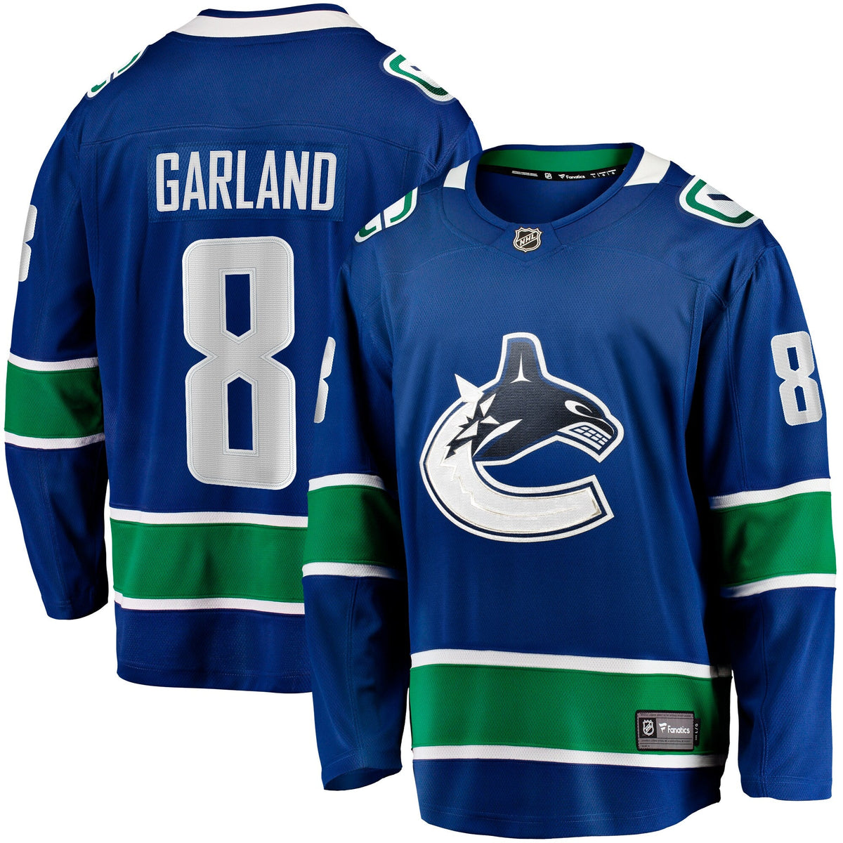 Vancouver Canucks Conor Garland Blue Home Breakaway Hockey Jersey