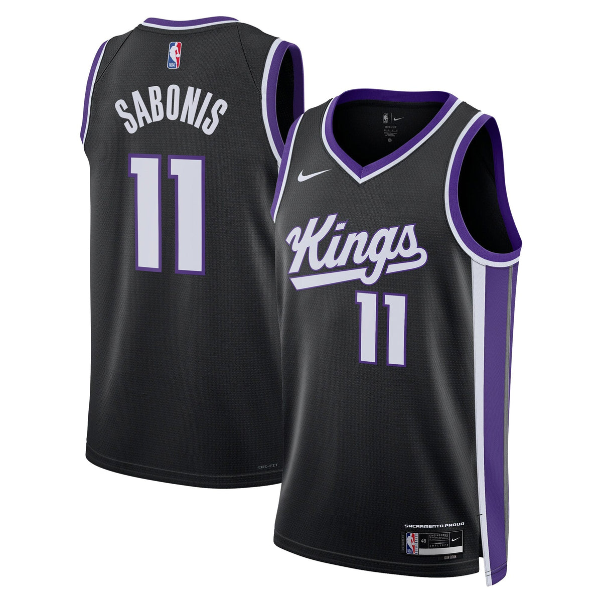 Sacramento Kings Icon Edition Swingman Jersey - Black - Domantas Sabonis