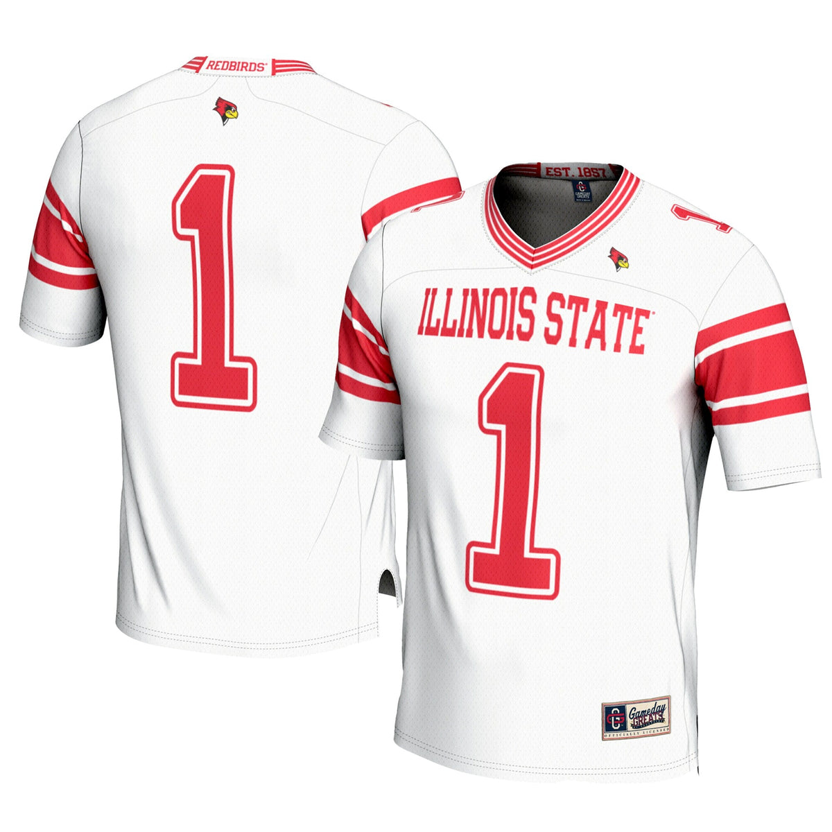 #1 Illinois State Redbirds Football Jersey – White
