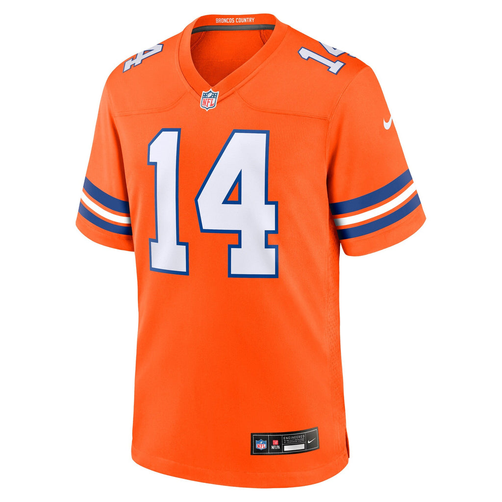 Denver Broncos Courtland Sutton Orange Alternate Game Football Jersey