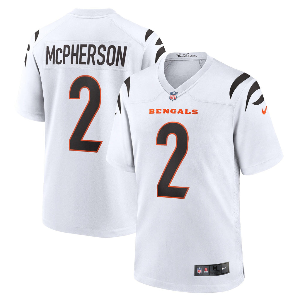 Cincinnati Bengals Evan McPherson White Game Player Football Jersey