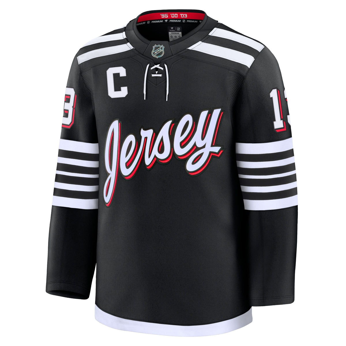 New Jersey Devils Nico Hischier Black Alternate Premium Jersey