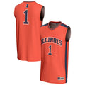 #1 Orange Illinois Fighting Illini Lightweight Collegiate Basketball Fashion Jersey