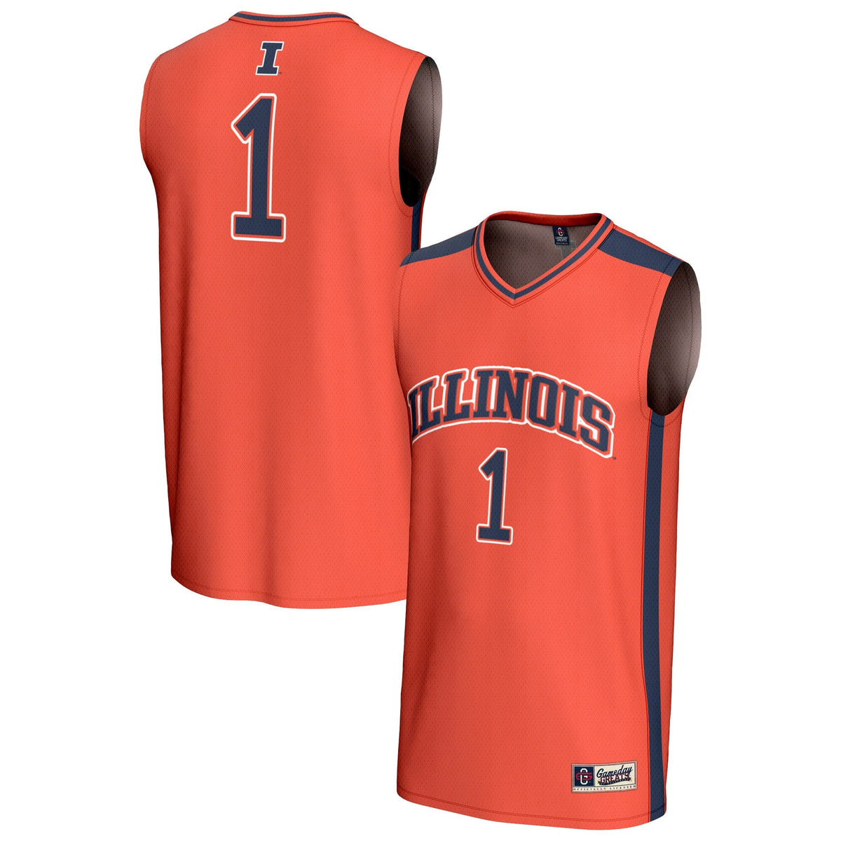 #1 Orange Illinois Fighting Illini Lightweight Collegiate Basketball Fashion Jersey
