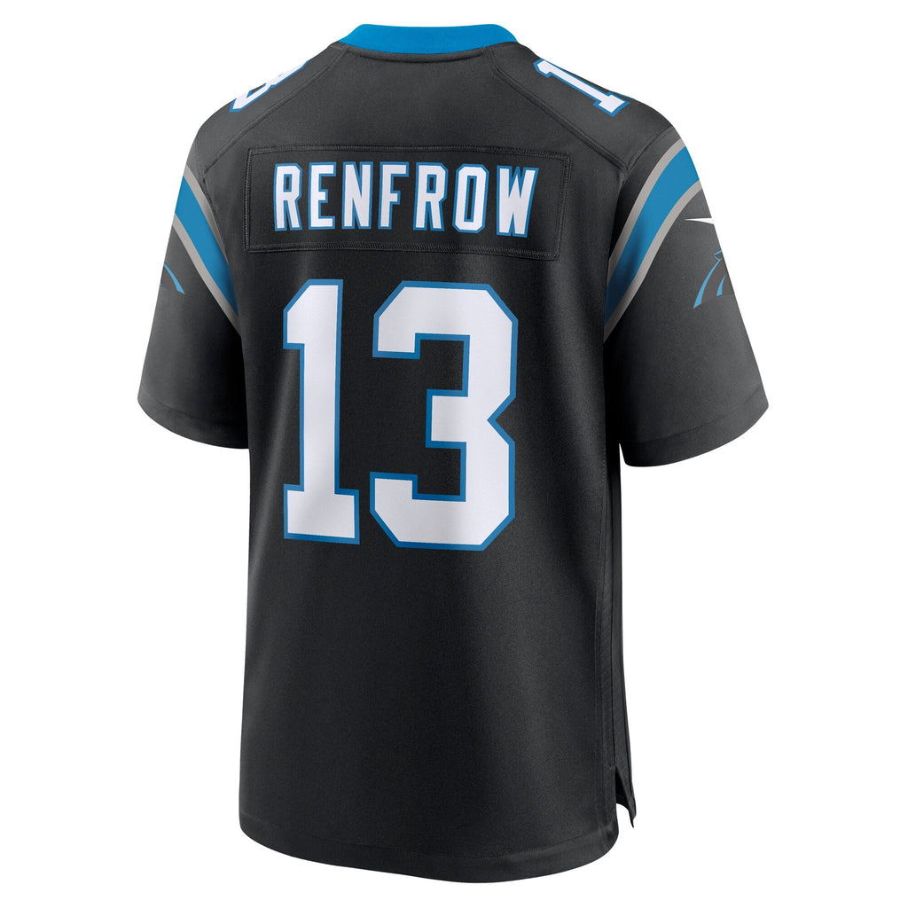Carolina Panthers Hunter Renfrow Black Team Game Football Jersey