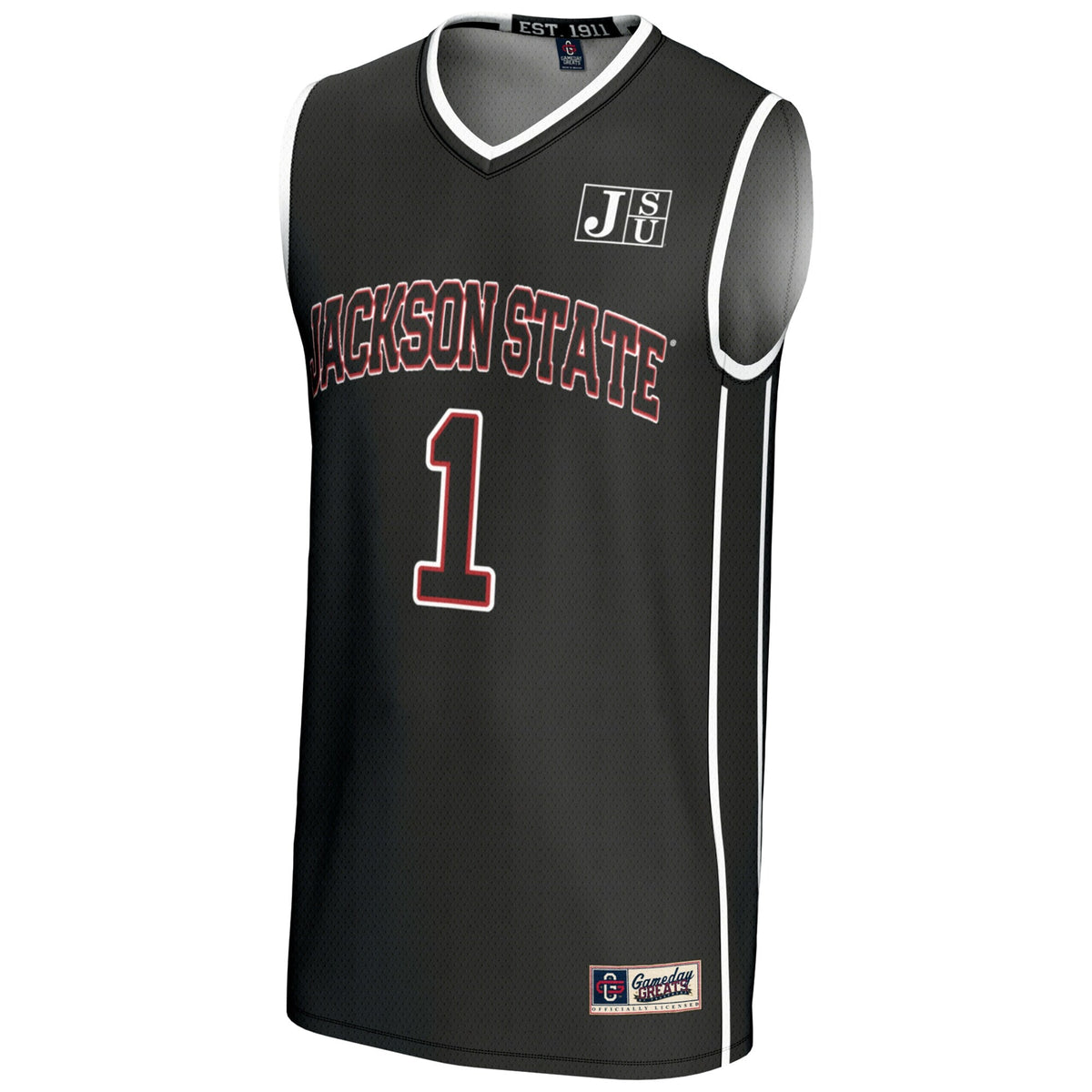 #1 Jackson State Tigers Lightweight Basketball Jersey - Black