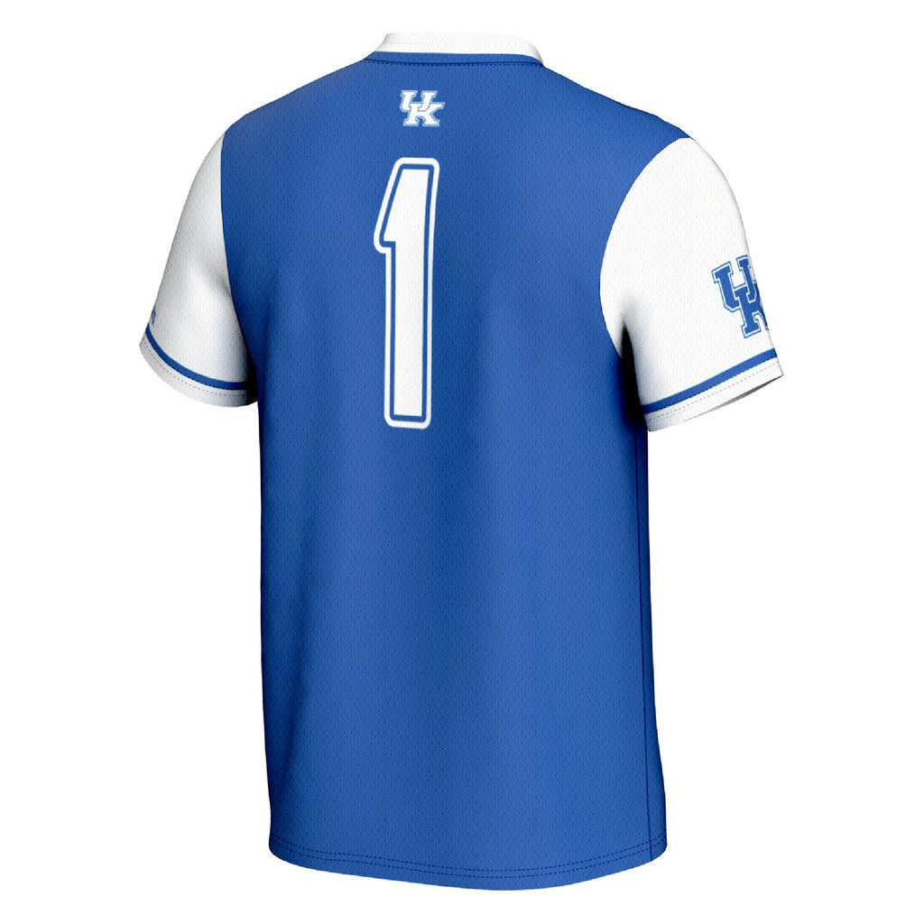 #1 Kentucky Wildcats Lightweight Softball Fashion Jersey - Royal/White