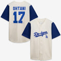 Los Angeles Dodgers Profile Cream/Royal Big & Tall Two-Color Fashion Baseball Jersey