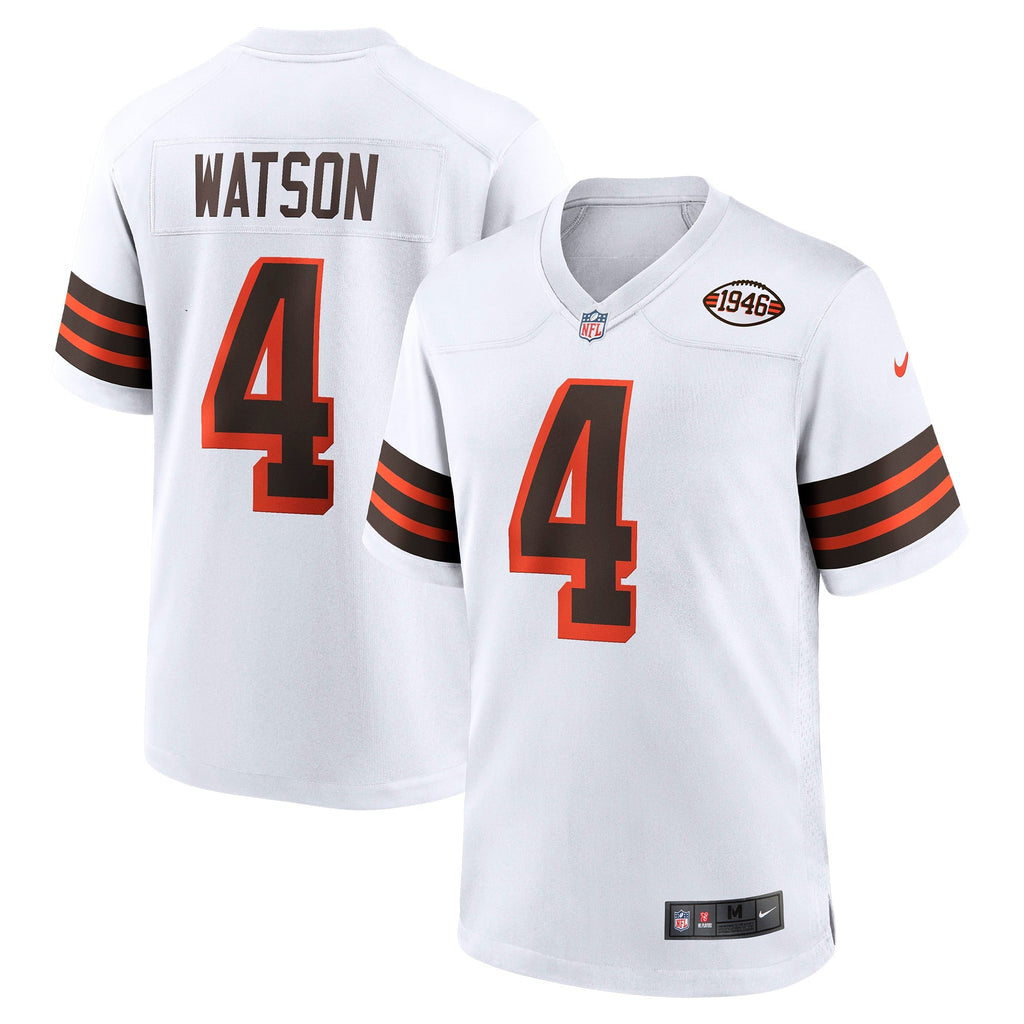 Cleveland Browns Deshaun Watson White Alternate Game Football Jersey