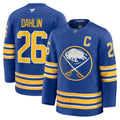 Buffalo Sabres Rasmus Dahlin Royal Premium Jersey with Captain's Patch