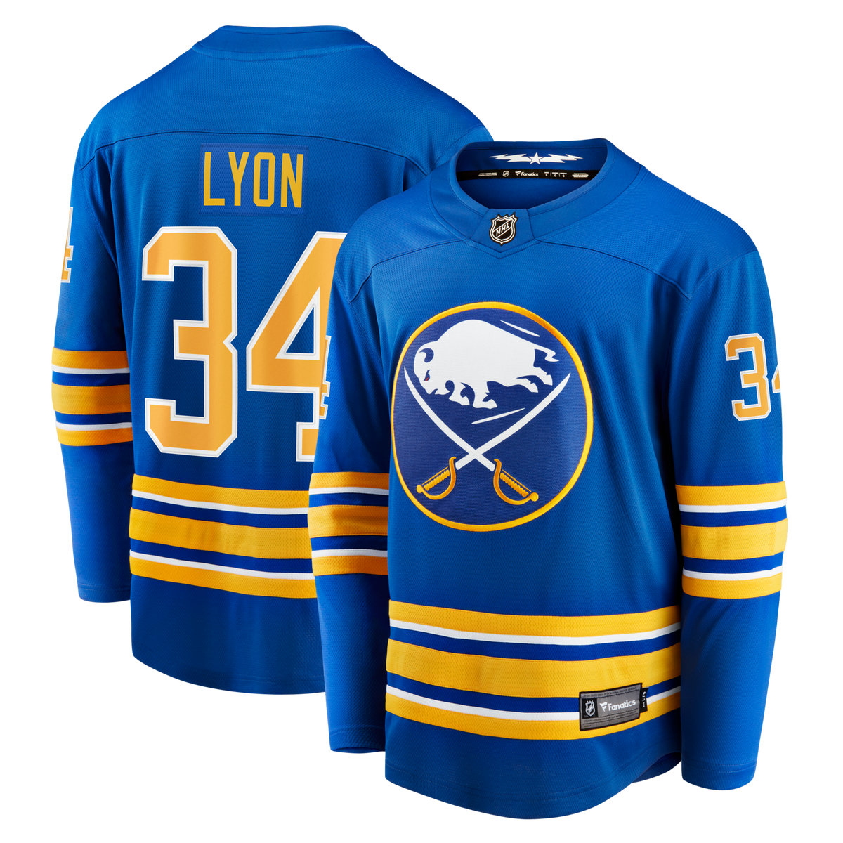 Buffalo Sabres Alex Lyon Royal Home Breakaway Hockey Jersey