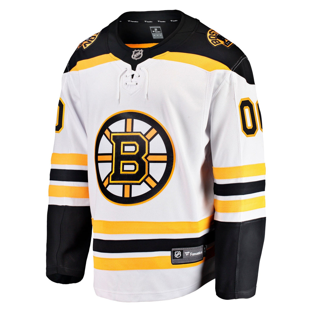 Boston Bruins White Away Breakaway Custom Hockey Jersey