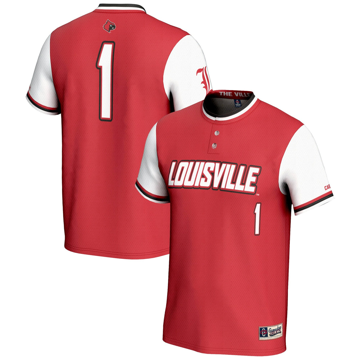 #1 Louisville Cardinals Lightweight Softball Jersey - Red
