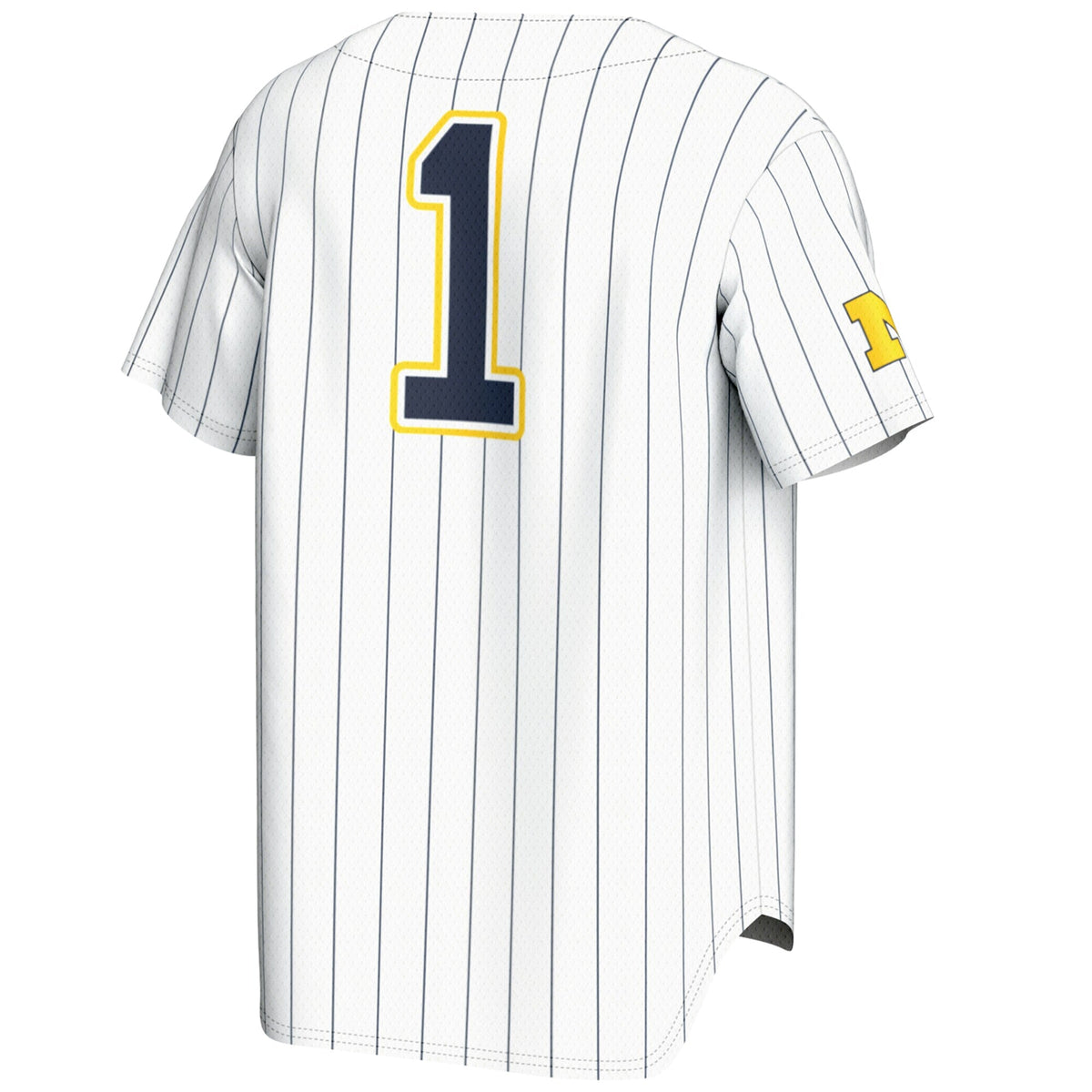 #1 Michigan Wolverines Lightweight Baseball Fashion Jersey - White