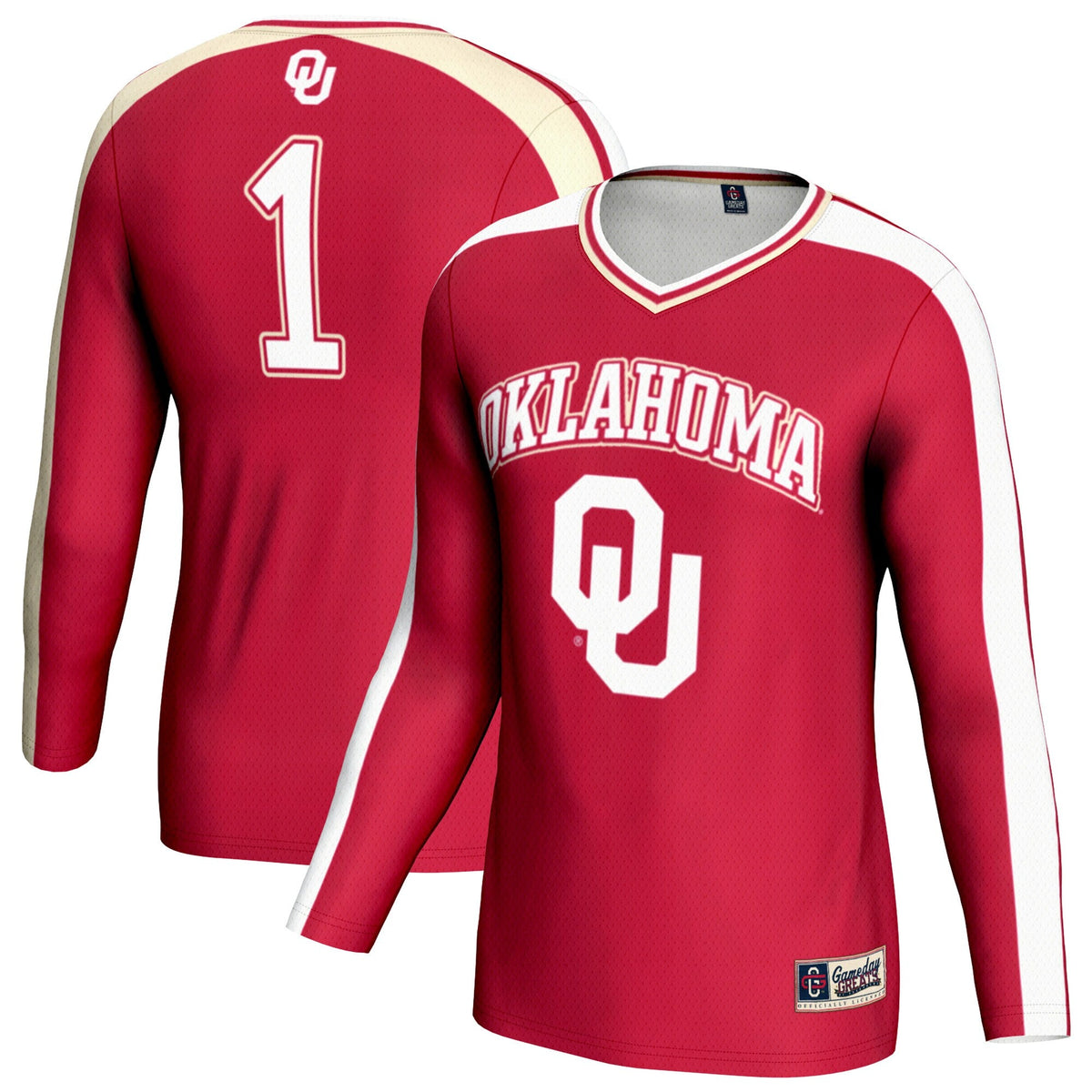 Oklahoma Sooners #1 Lightweight Volleyball Fashion Jersey - Crimson