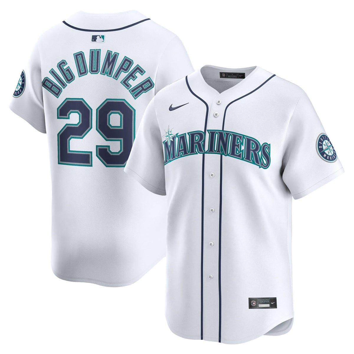 Seattle Mariners Cal Raleigh White Home Limited Player Baseball Jersey