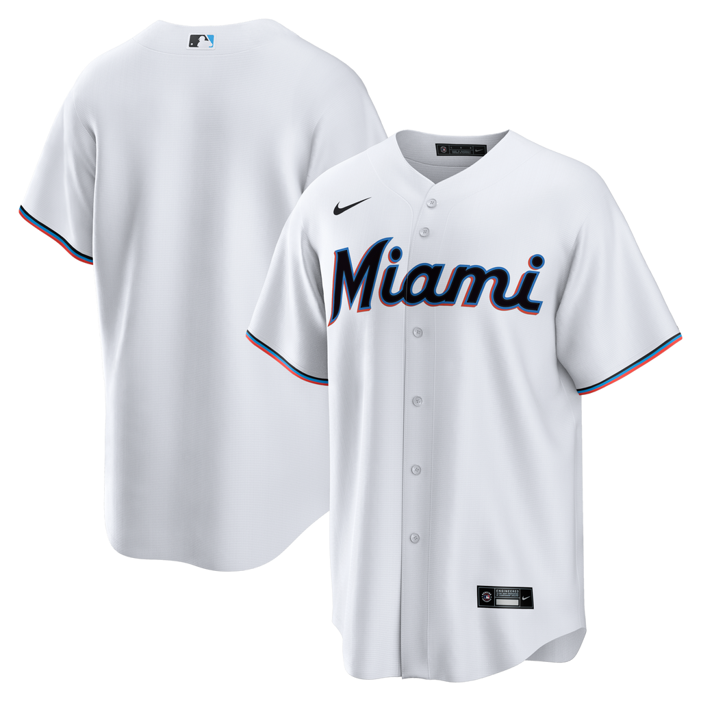 Miami Marlins White Home Big & Tall Replica Baseball Jersey