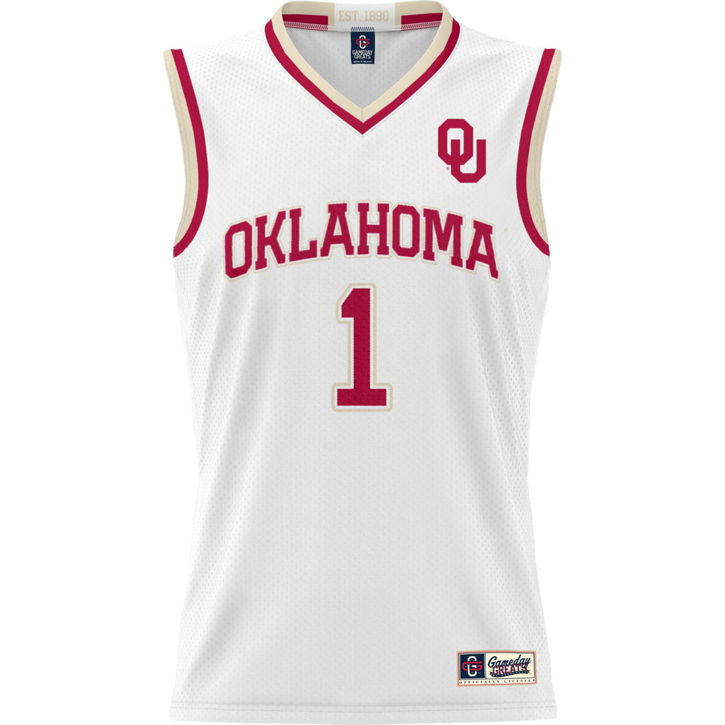 #1 Oklahoma Sooners Lightweight Basketball Jersey - White