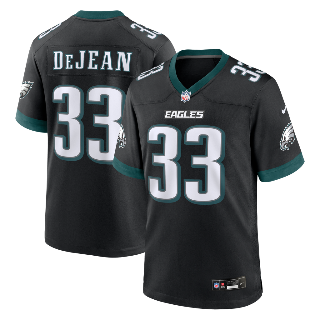 Philadelphia Eagles Cooper DeJean Black Alternate Game Football Jersey