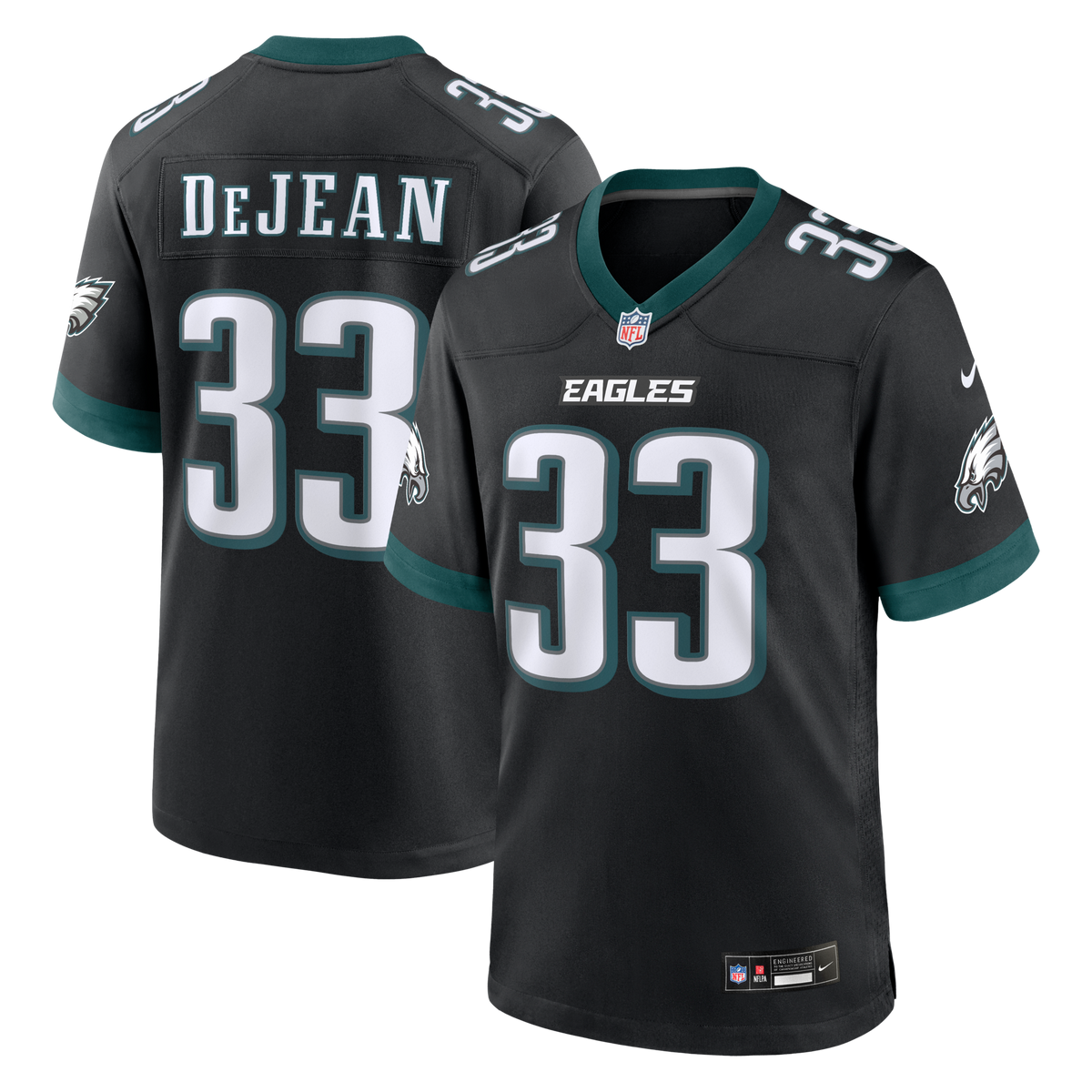 Philadelphia Eagles Cooper DeJean Black Alternate Game Football Jersey