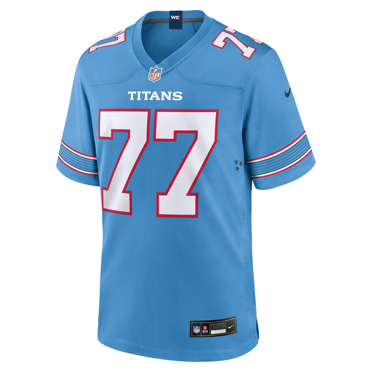 Tennessee Titans Peter Skoronski Light Blue Game Football Jersey