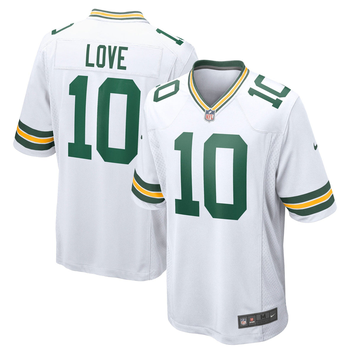 Green Bay Packers Jordan Love White Game Football Jersey
