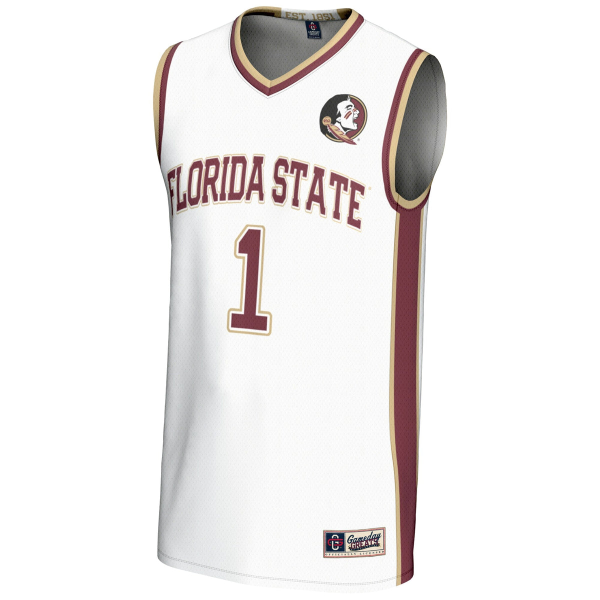 #1 Florida State Seminoles Lightweight Basketball Jersey - White