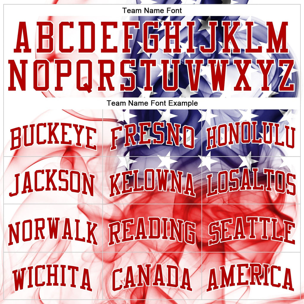 Custom Baseball Jersey - White White-Red 3D American Flag