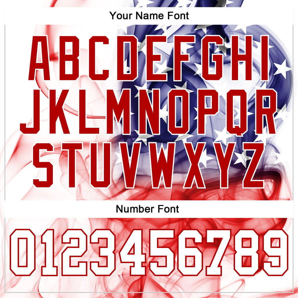 Custom Baseball Jersey - White White-Red 3D American Flag