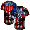 Custom Baseball Jersey - Black Red Royal-White 3D Eagle American Flag
