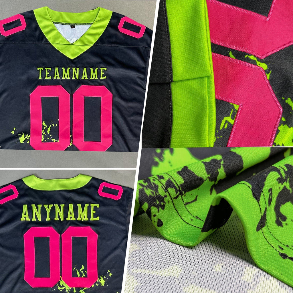 Custom Football Jersey - Camo Red-Navy 3D Pattern Salute To Service