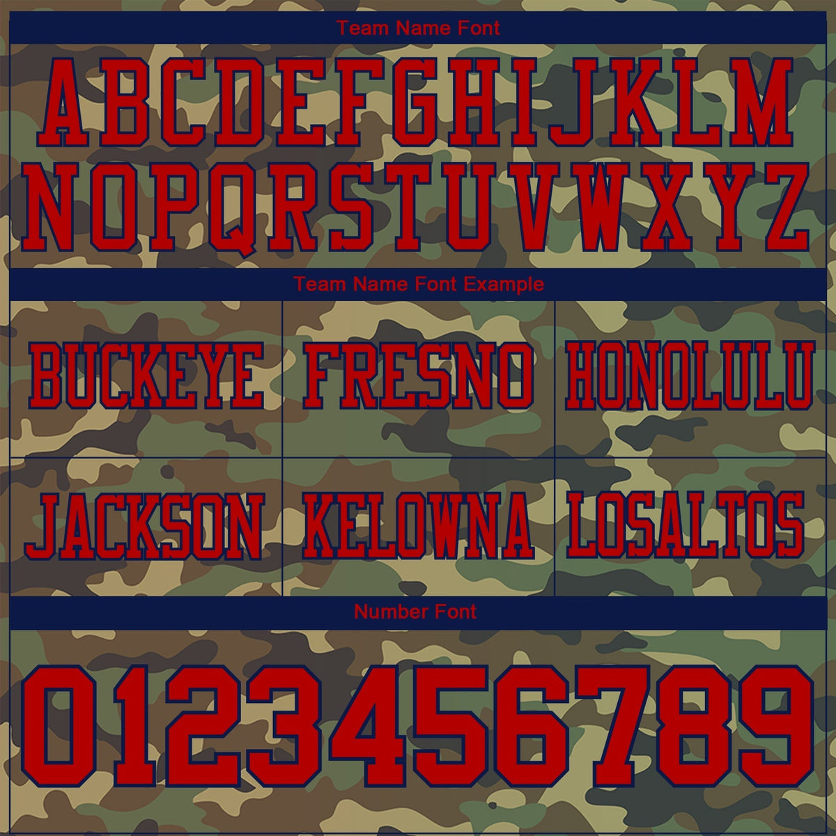 Custom Football Jersey - Camo Red-Navy 3D Pattern Salute To Service