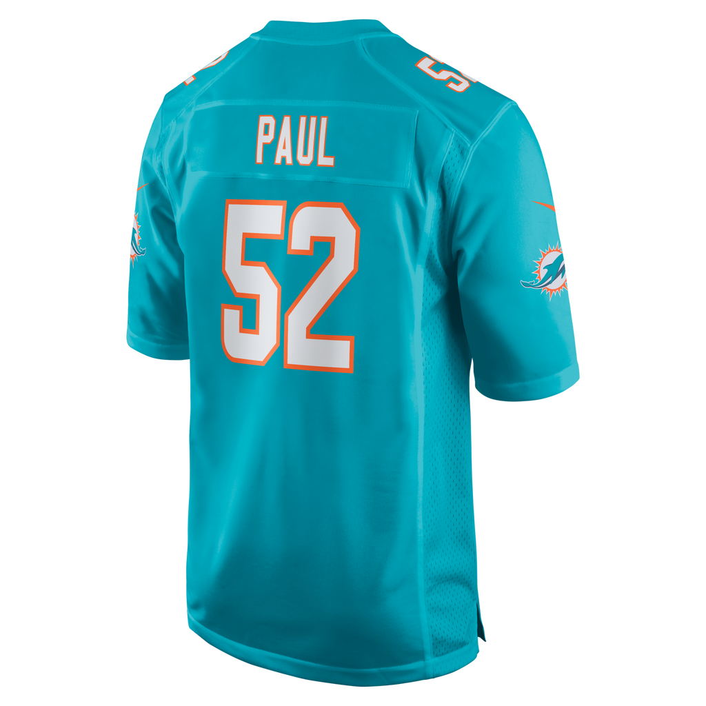 Miami Dolphins Patrick Paul Aqua Game Football Jersey