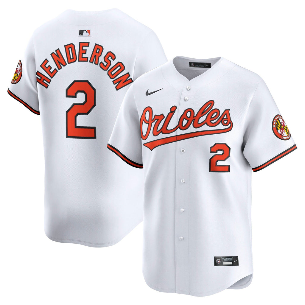 Baltimore Orioles Gunnar Henderson White Home Limited Player Baseball Jersey