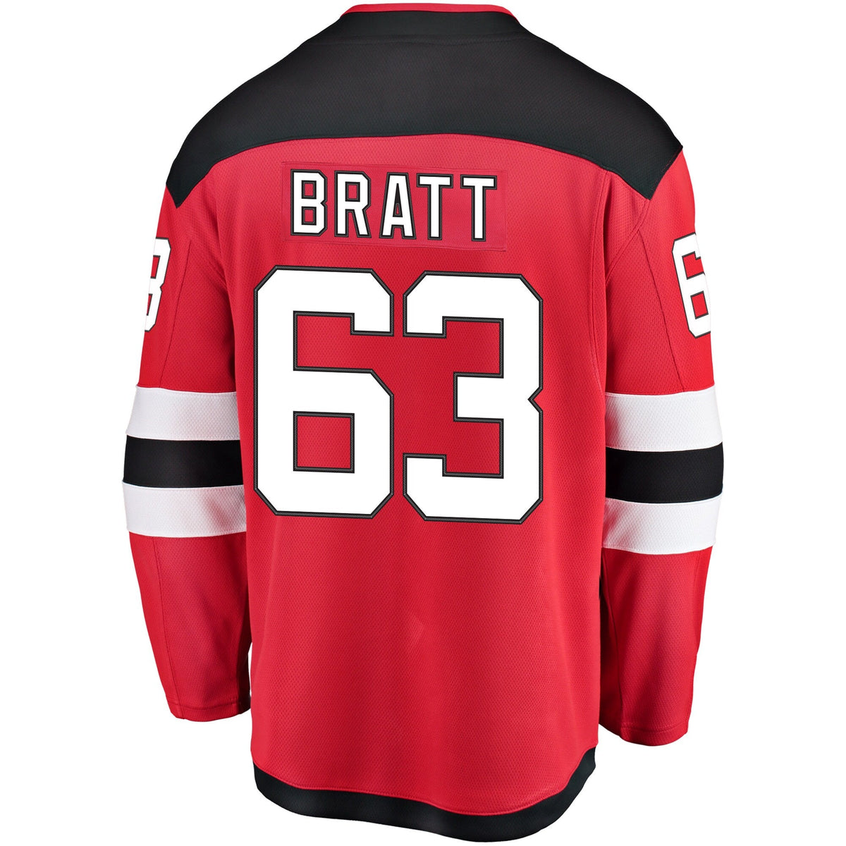 New Hockey Jersey Devils Jesper Bratt Red Home Breakaway Player Jersey