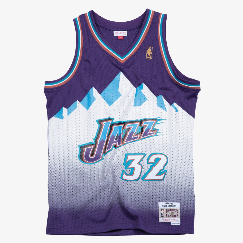 Utah Jazz Karl Malone 1996 Swingman Road Jersey - Purple