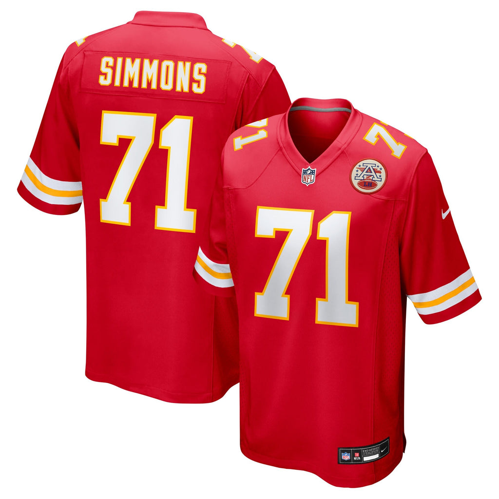 Kansas City Chiefs Josh Simmons Red Game Football Jersey