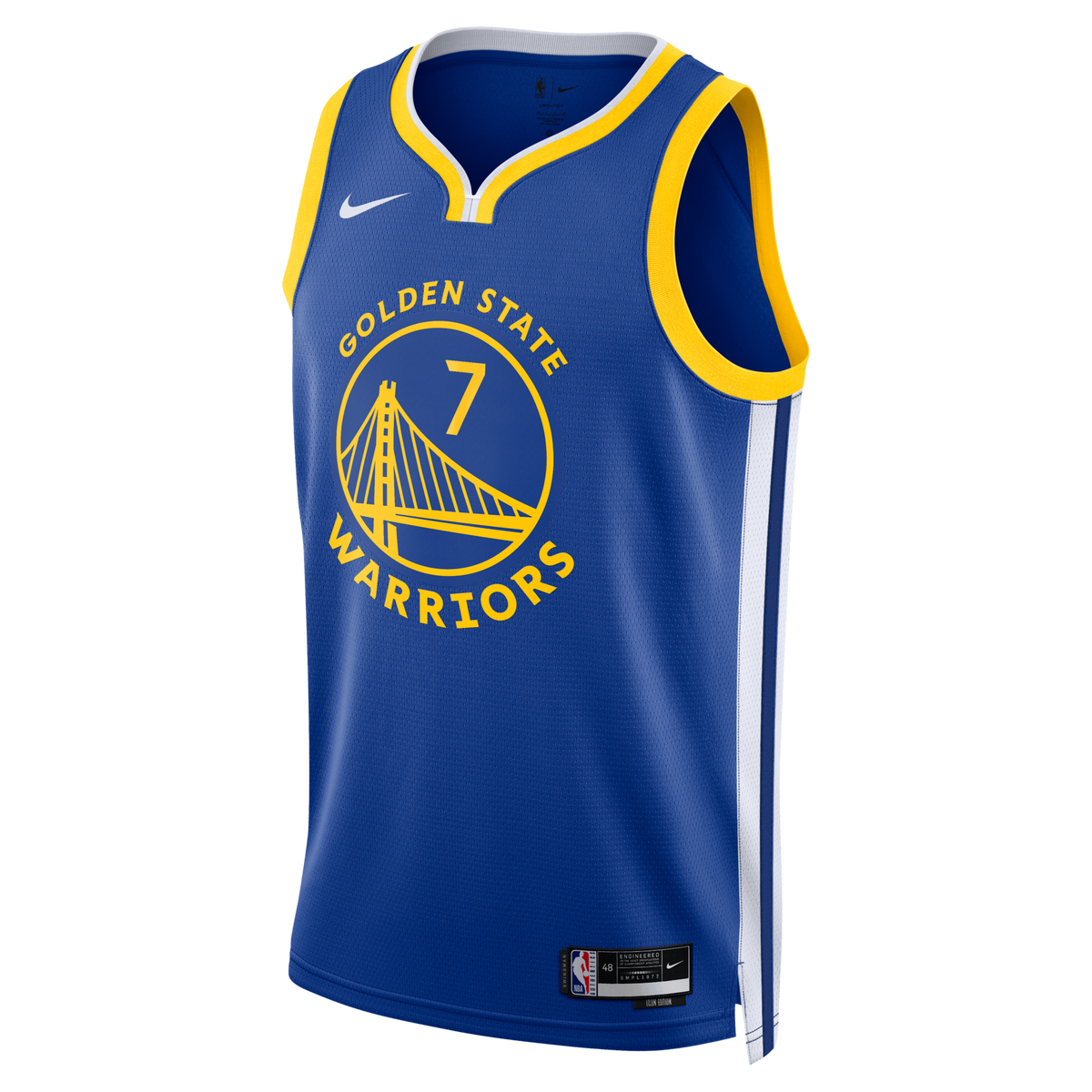 Golden State Warriors Icon Edition Swingman Jersey - Royal - Kristaps Porziņģis