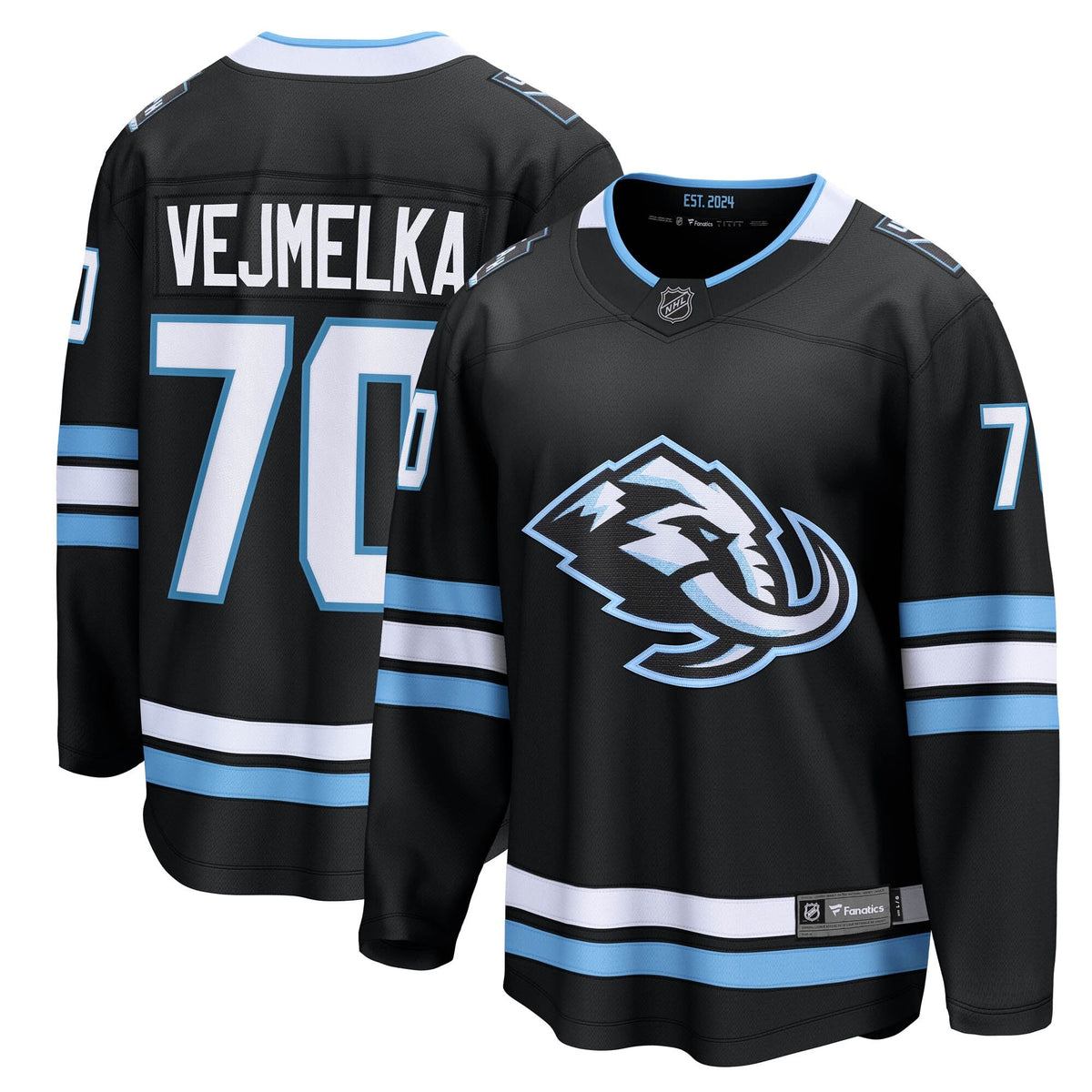 Utah Mammoth Karel Vejmelka Black Home Breakaway Hockey Jersey