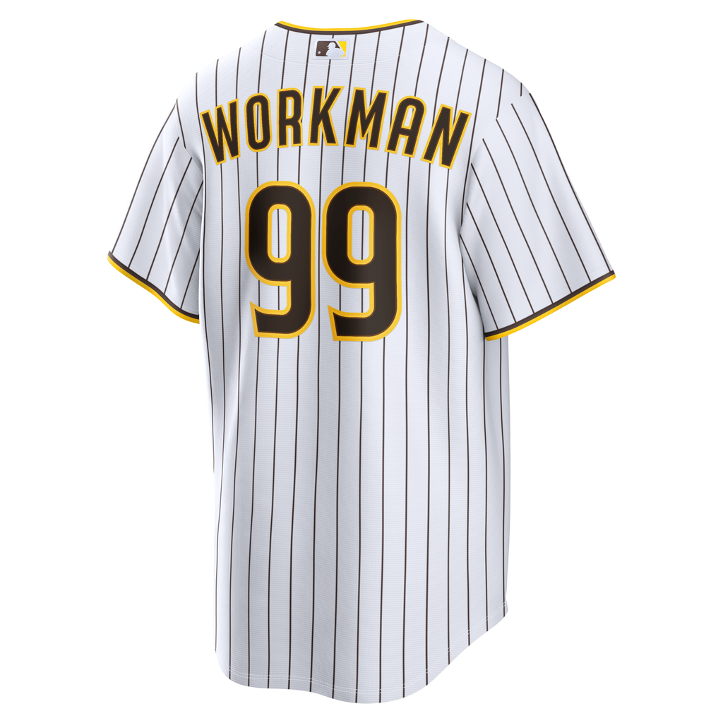 San Diego Padres Gage Workman White Home Replica Baseball Jersey
