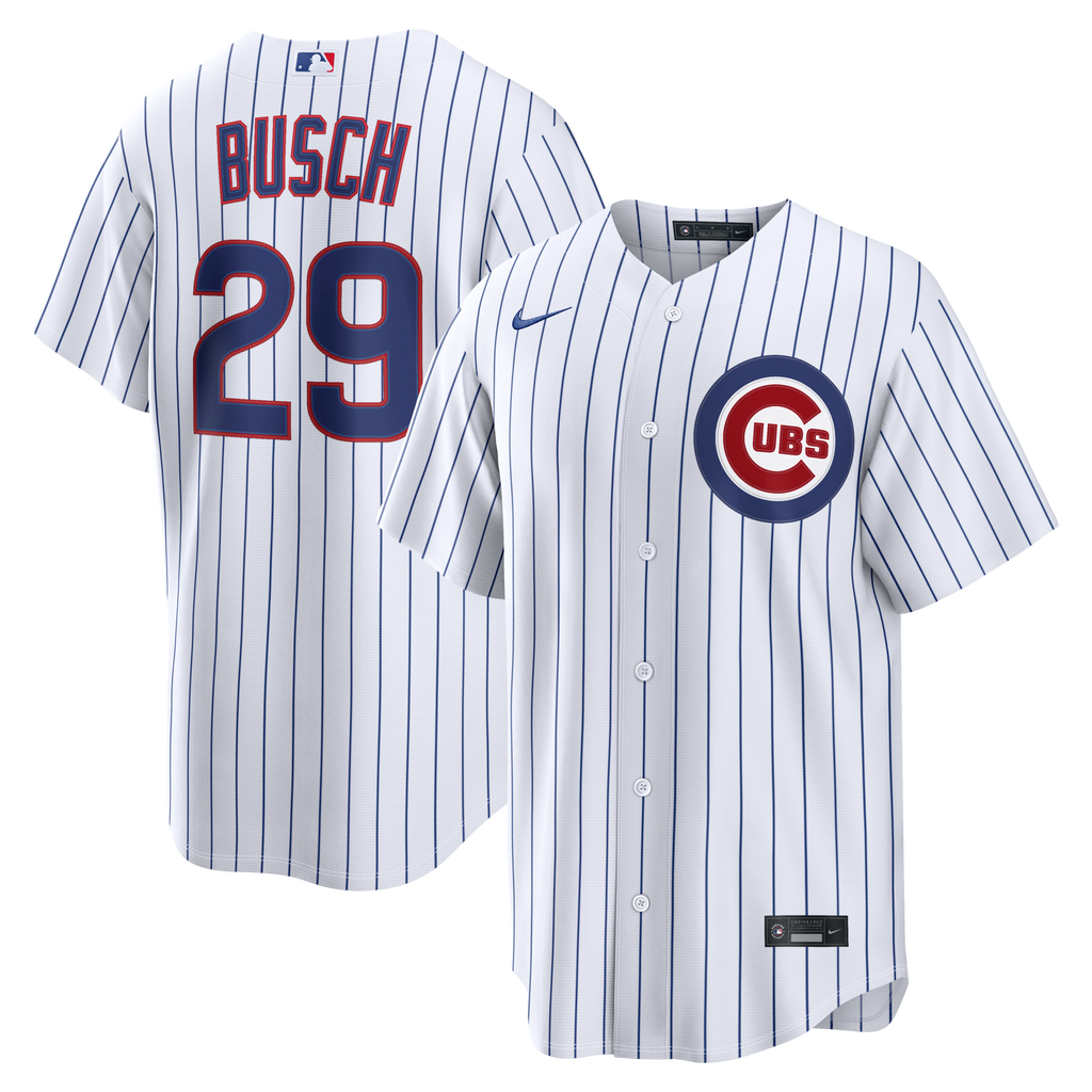 Chicago Cubs Michael Busch White Home Replica Baseball Jersey