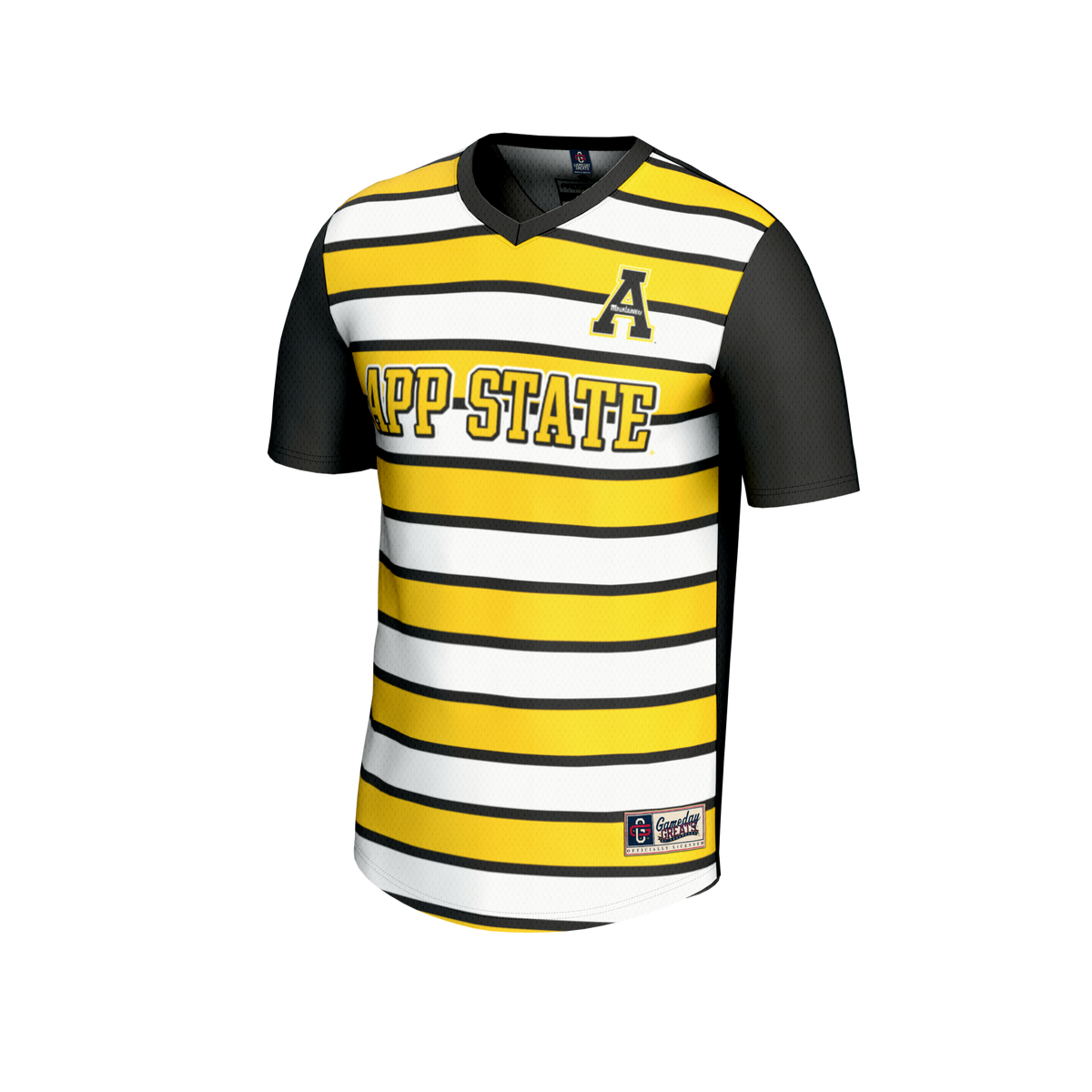 #25 Black Appalachian State Mountaineers Lightweight Soccer Fashion Jersey