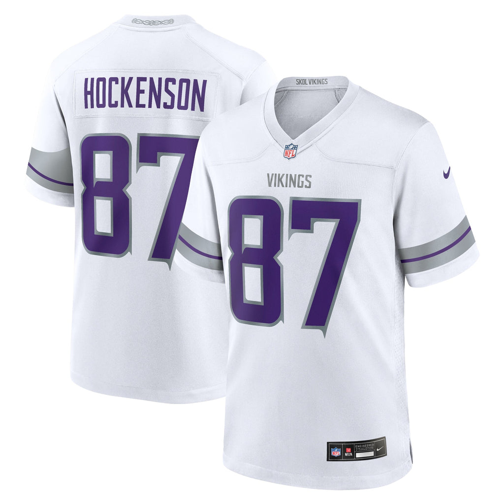 Minnesota Vikings T.J. Hockenson White Alternate Game Player Football Jersey